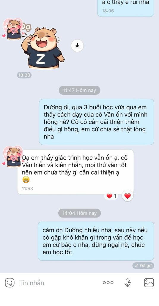Phản hồi học viên Tiếng Trung Thực Hành