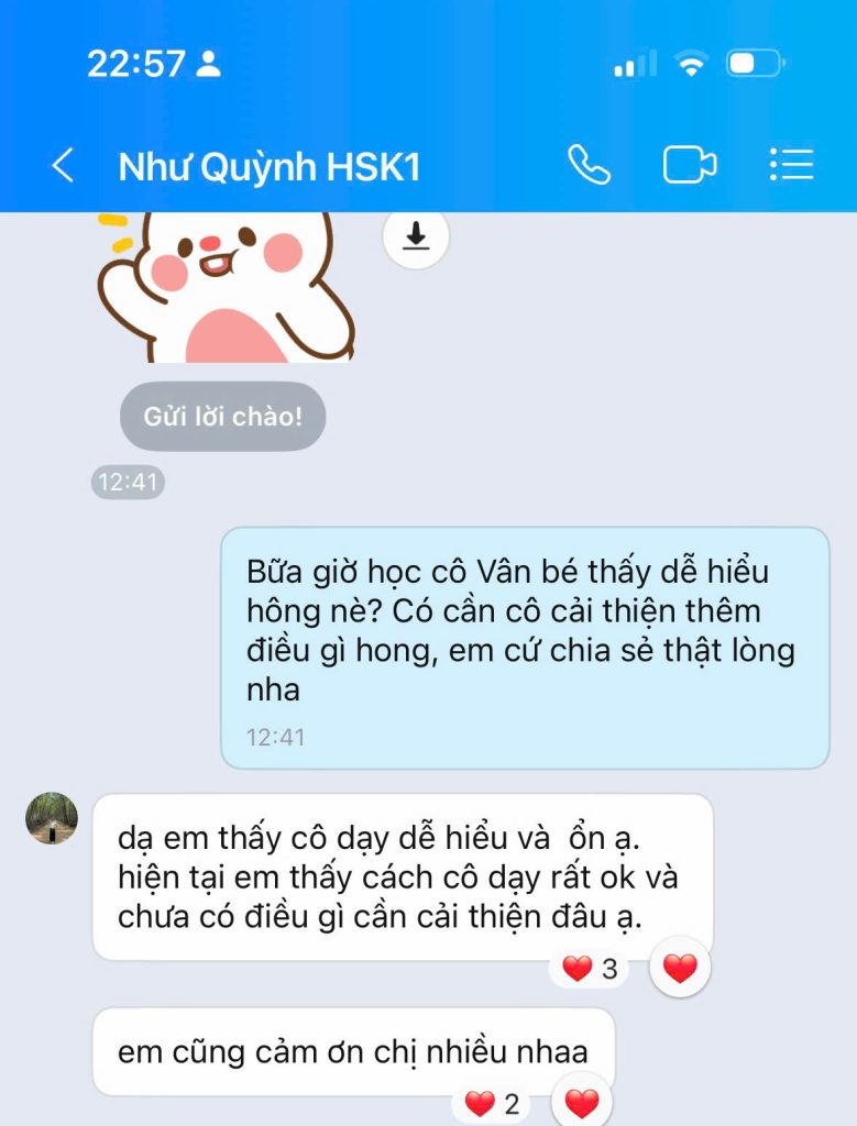 Phản hồi học viên Tiếng Trung Thực Hành
