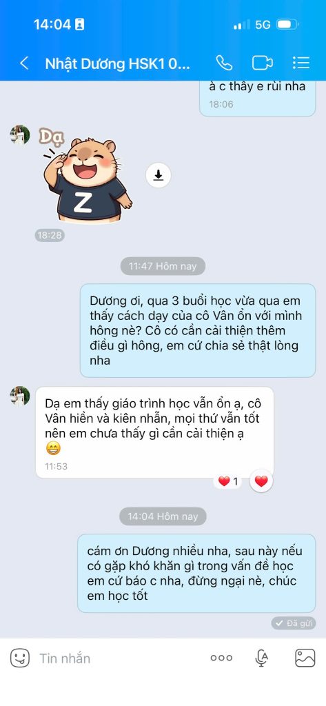 Phản hồi học viên Tiếng Trung Thực Hành